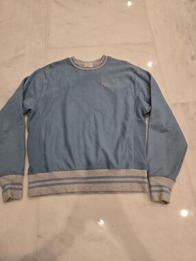 Champion Light Blue Crew Sweatshirt with Gray Trim